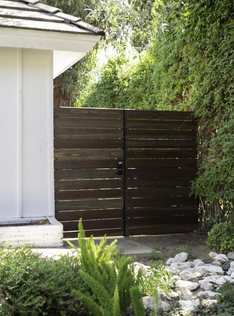 custom redwood gate