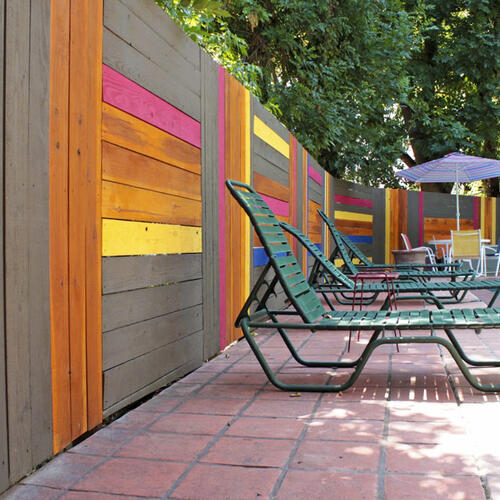 Custom painted wood fence